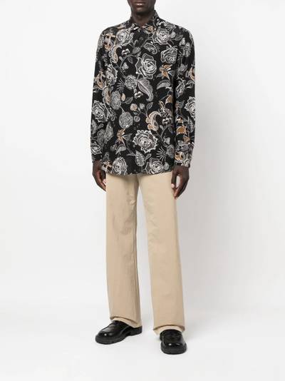 Etro rose-print silk shirt outlook