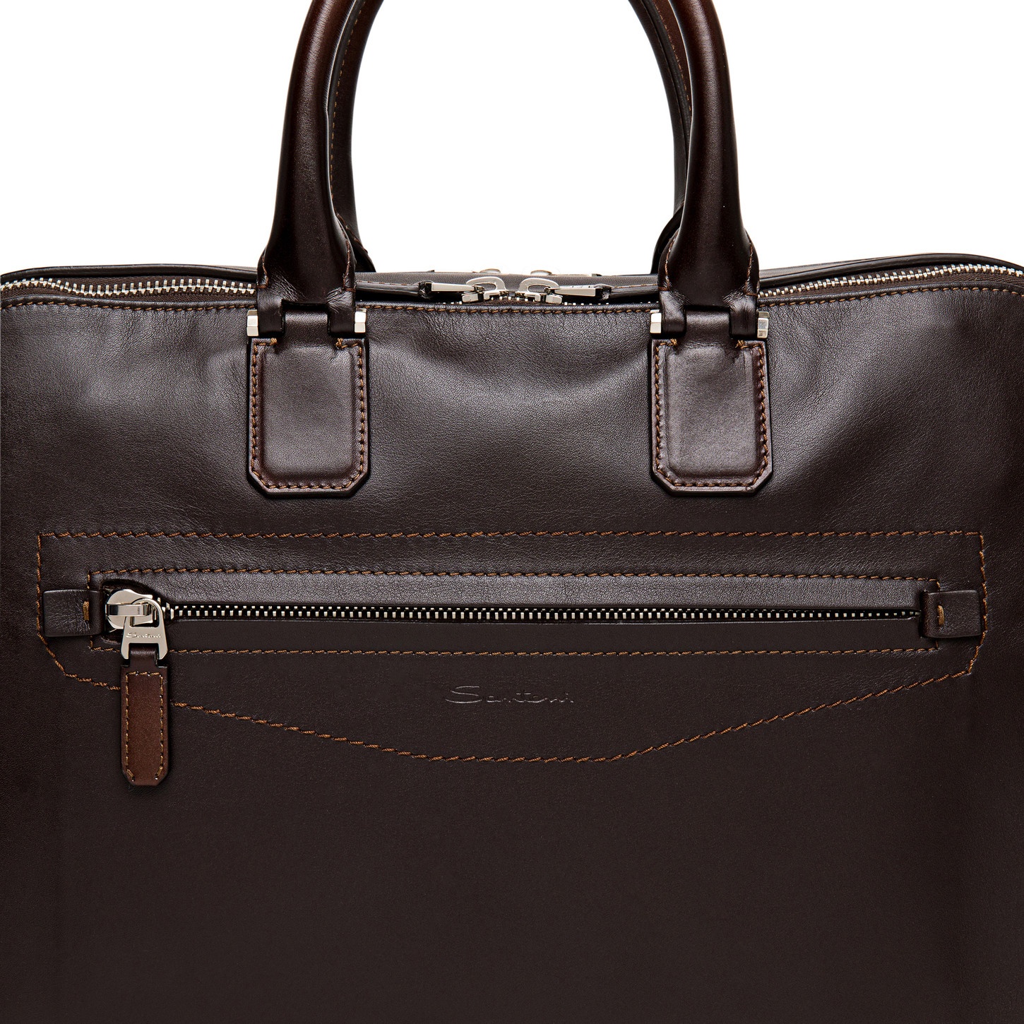Brown leather laptop bag - 3