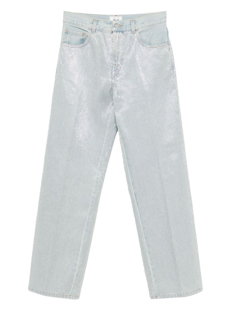 sequin-embellished straight-leg trousers 1