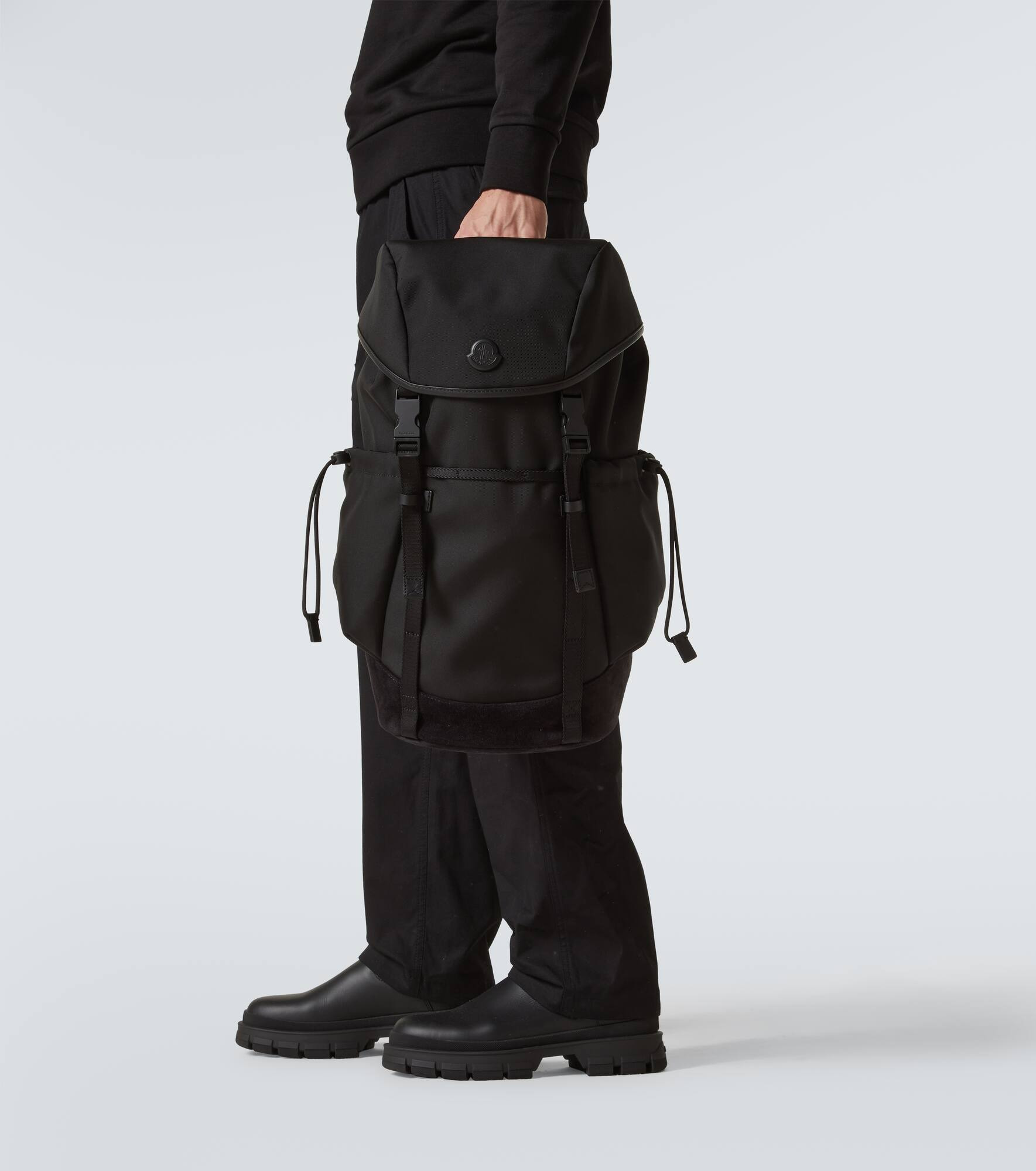 Leather-trimmed backpack - 3