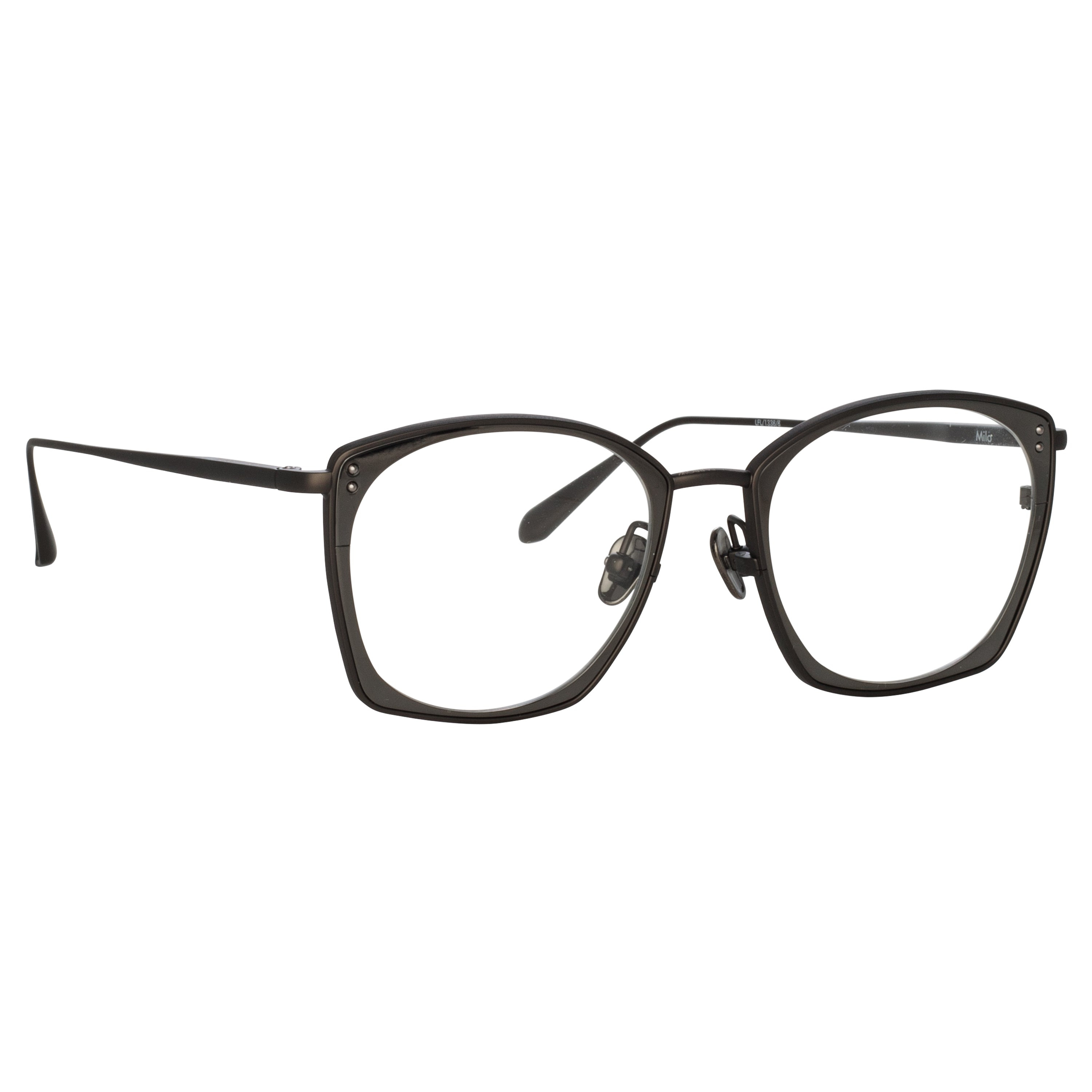 MILO SQUARE OPTICAL FRAME IN MATT NICKEL - 3