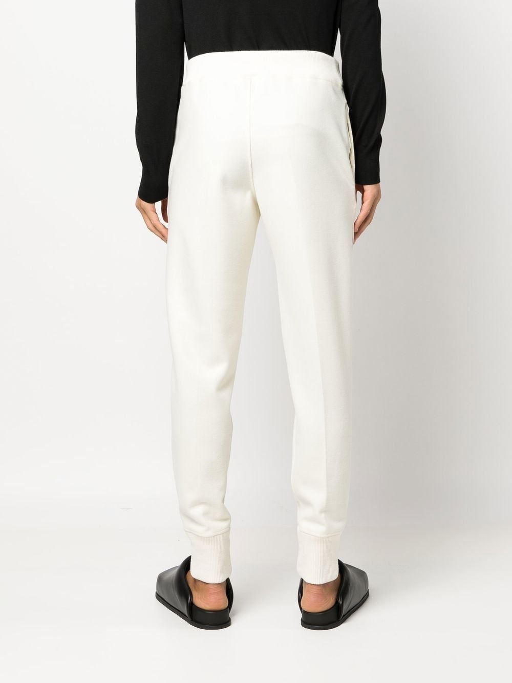 elasticated-waistband wool track pants - 4
