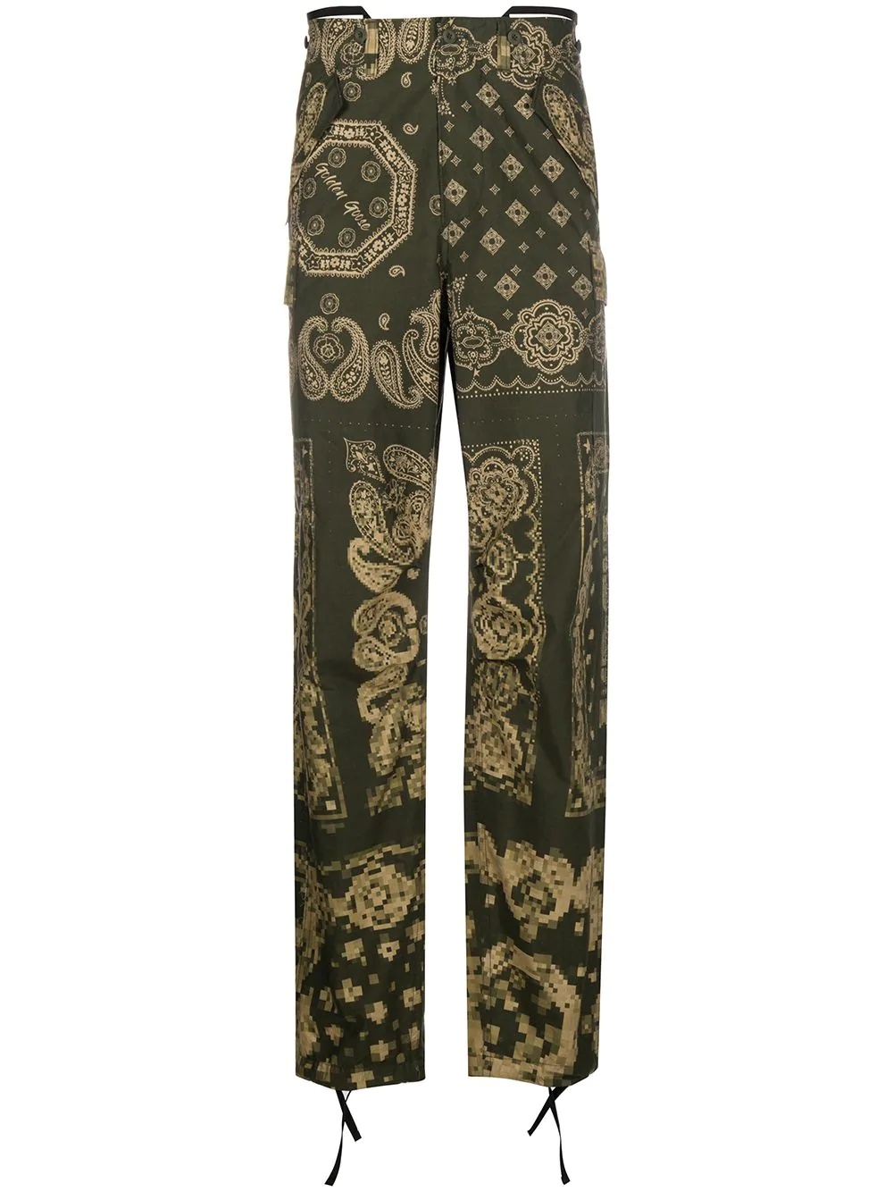 bandana-print straight trousers - 1