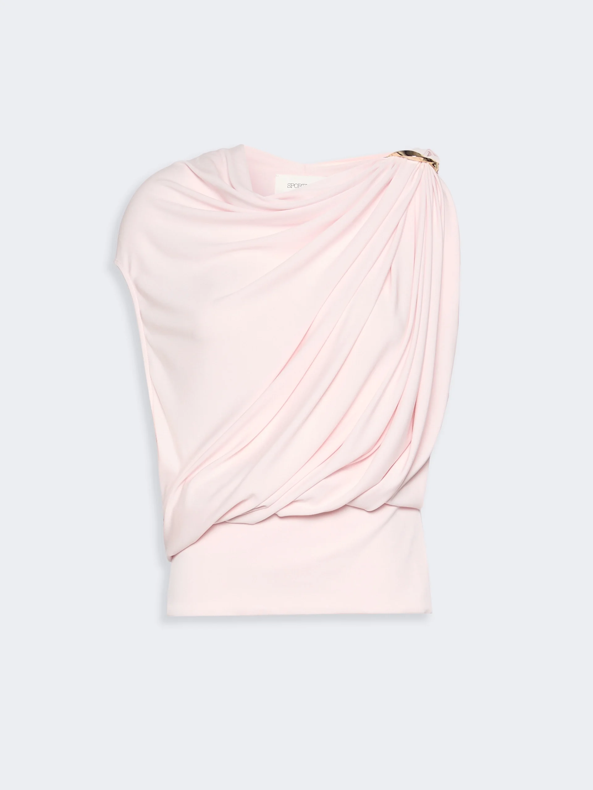 LACUNA Draped fluid jersey top - POWDER - 1
