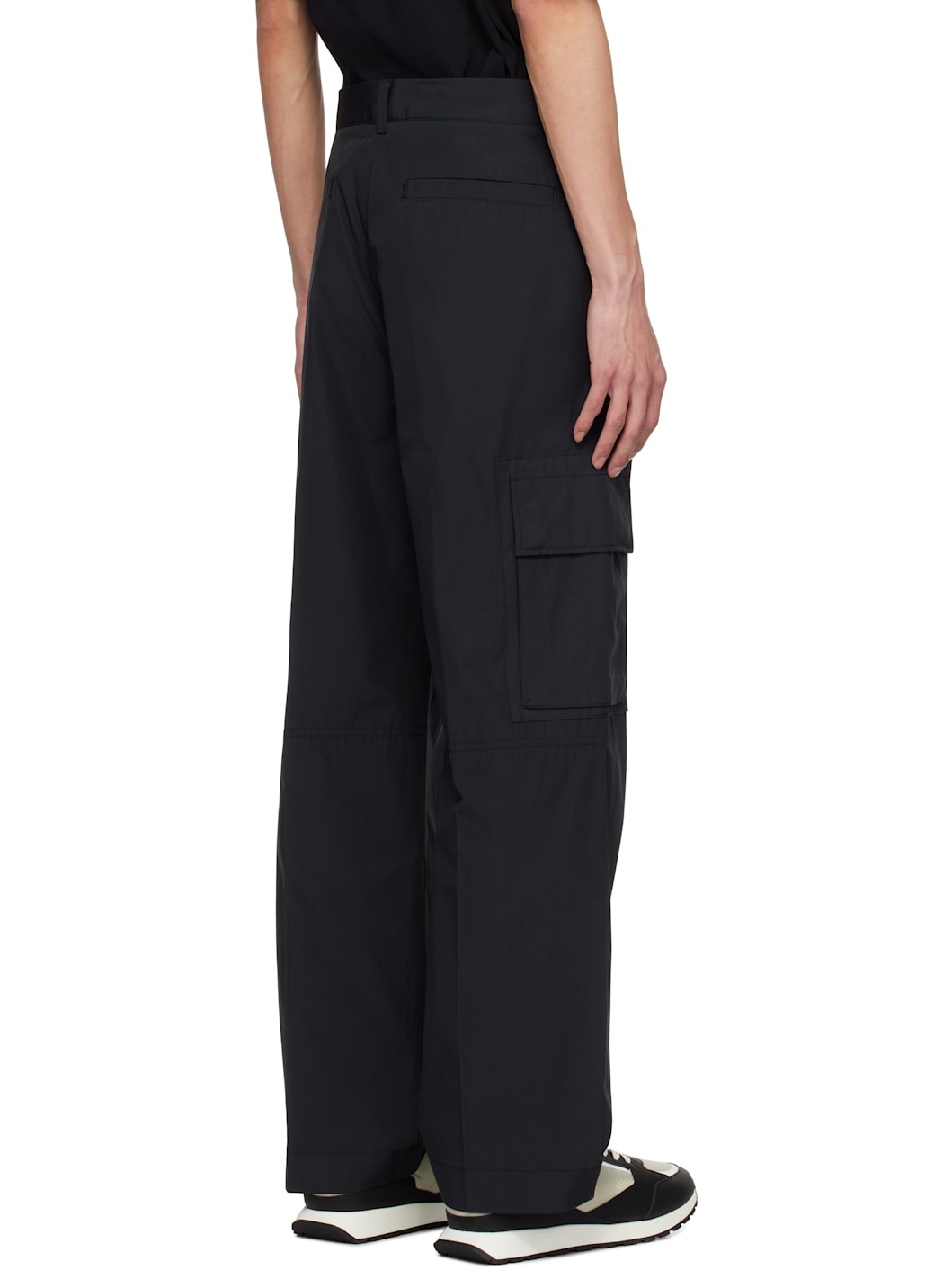 Black Regular-Fit Water-Repellent Trousers - 3
