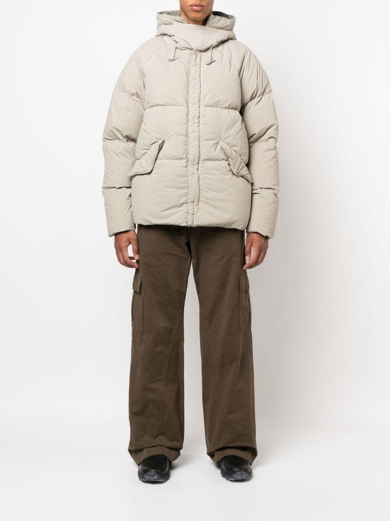 padded drawstring-hooded jacket - 3