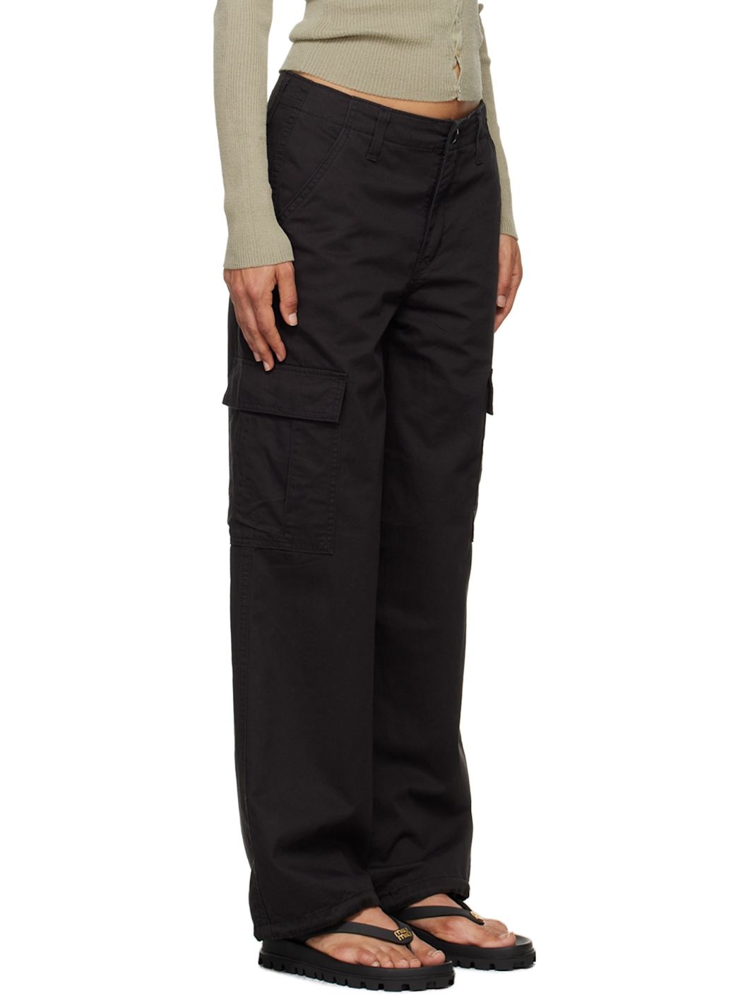 Black '94 Baggy Cargo Pants - 2