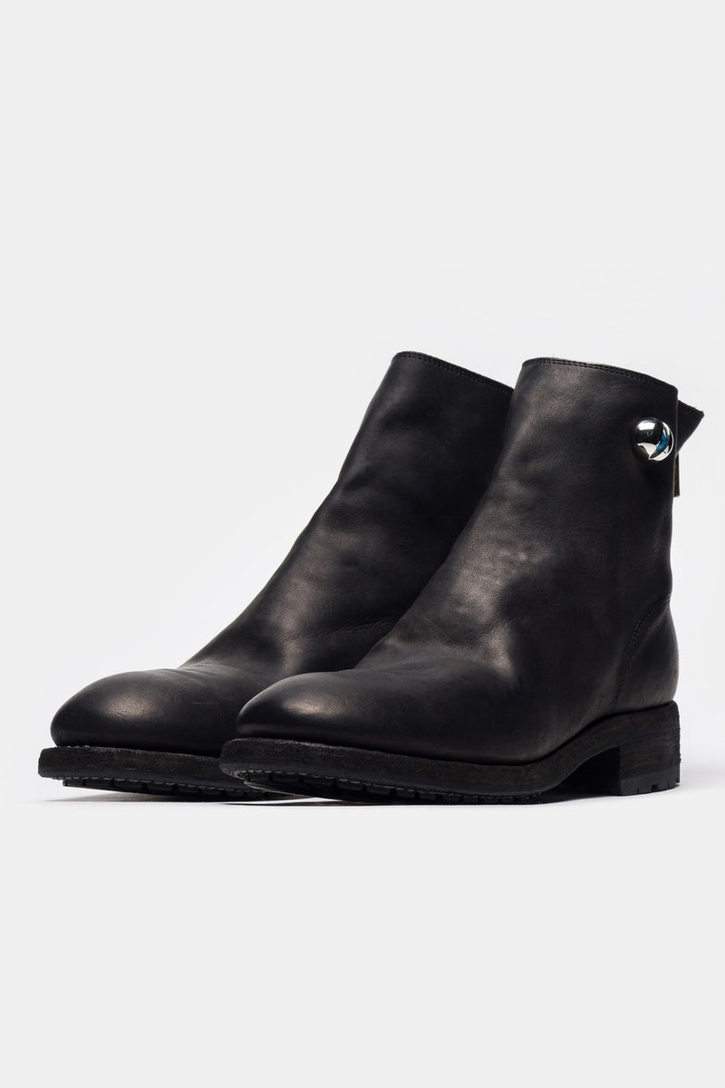 Undercover 996V_EYE Calf Leather Back Zip Boot in Black 2