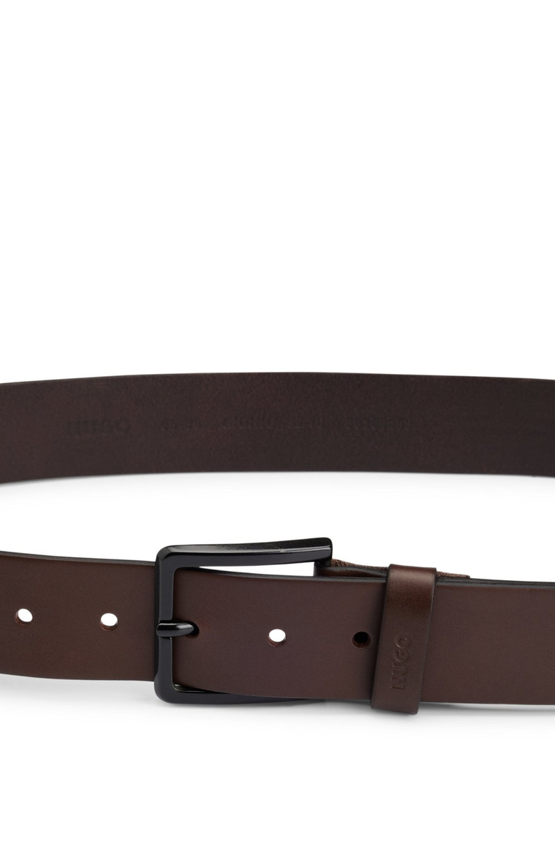 ITALIAN-LEATHER BELT WITH LOGO-STAMPED KEEPER 4