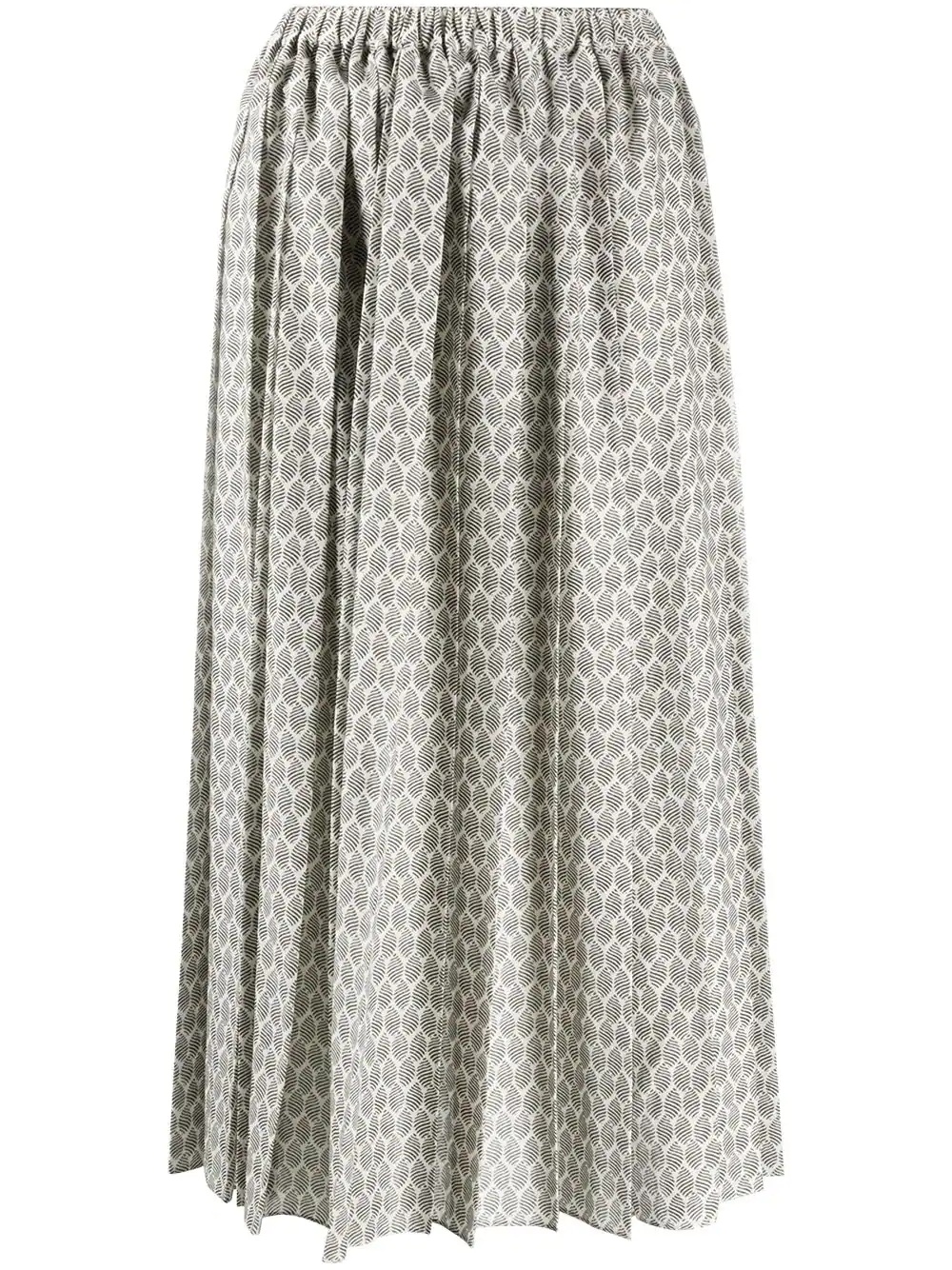 printed pleat midi skirt - 1