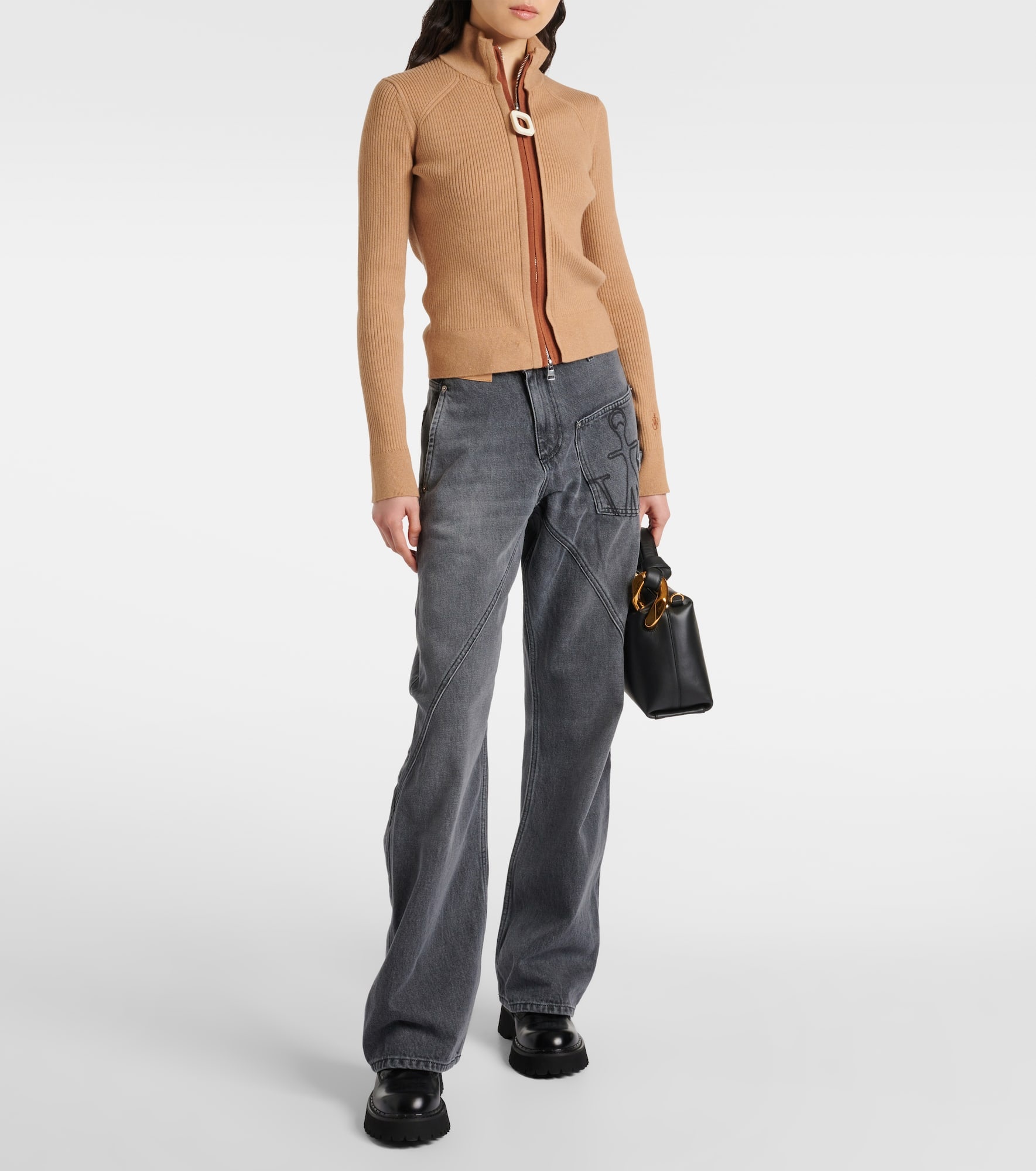 Twisted faded wide-leg jeans - 2