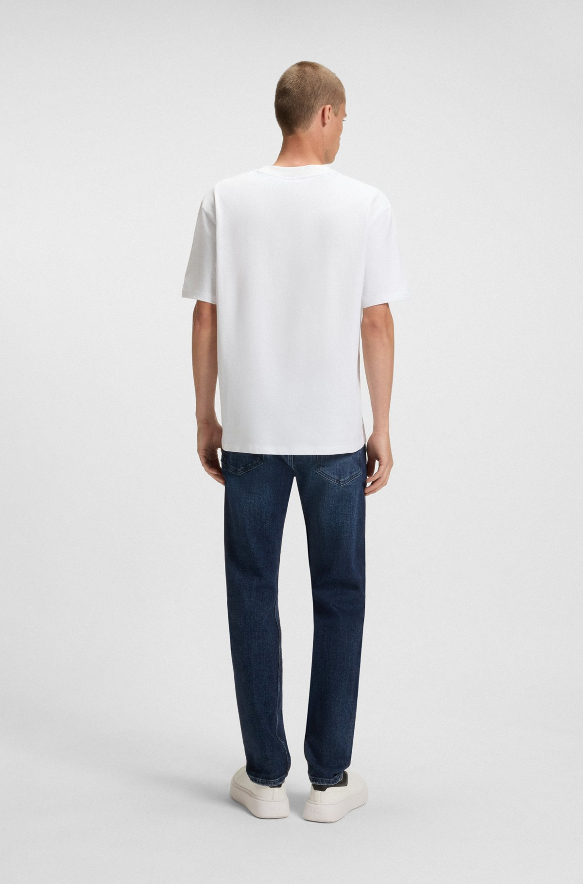 SLIM-FIT JEANS IN DARK-BLUE COMFORT-STRETCH DENIM - 4