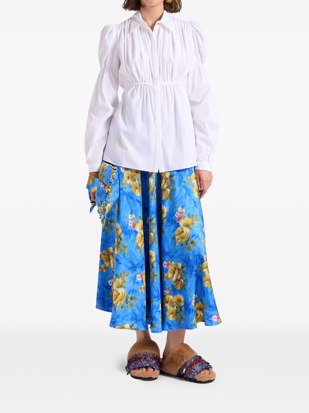 drawstring floral-print skirt - 2