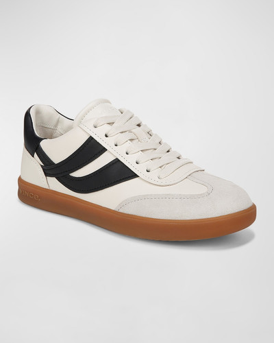 Vince Oasis Mixed Leather Retro Sneakers outlook