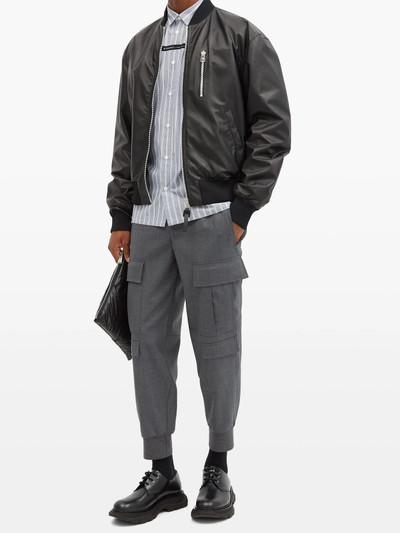 Neil Barrett Cargo-pocket cuffed stretch-gabardine trousers outlook