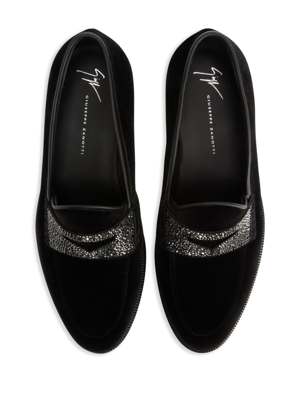 Ermy rhinestone-detail velvet loafers - 4