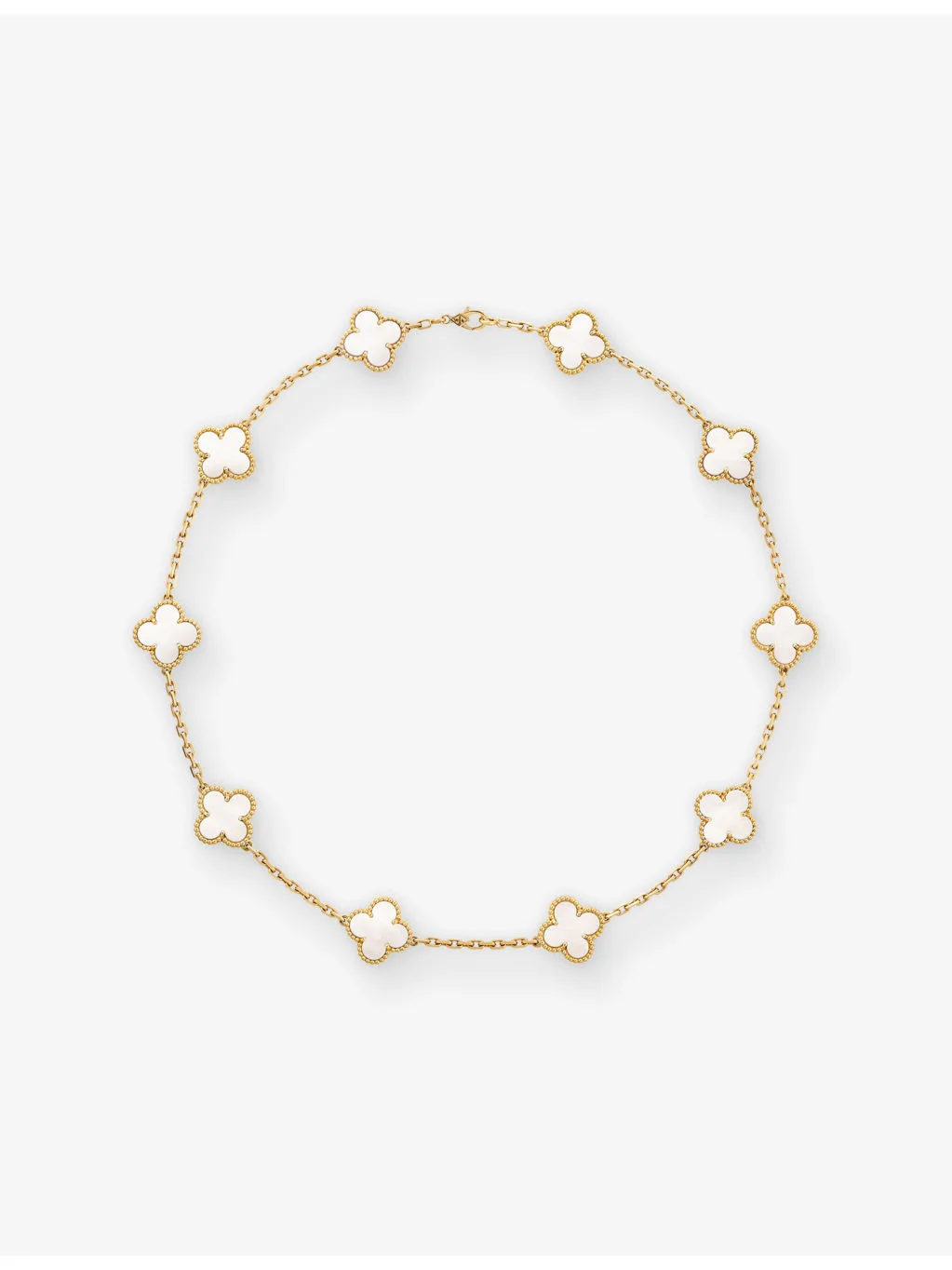 Vintage Alhambra small 18ct yellow-gold and mother-of-pearl necklace - 1