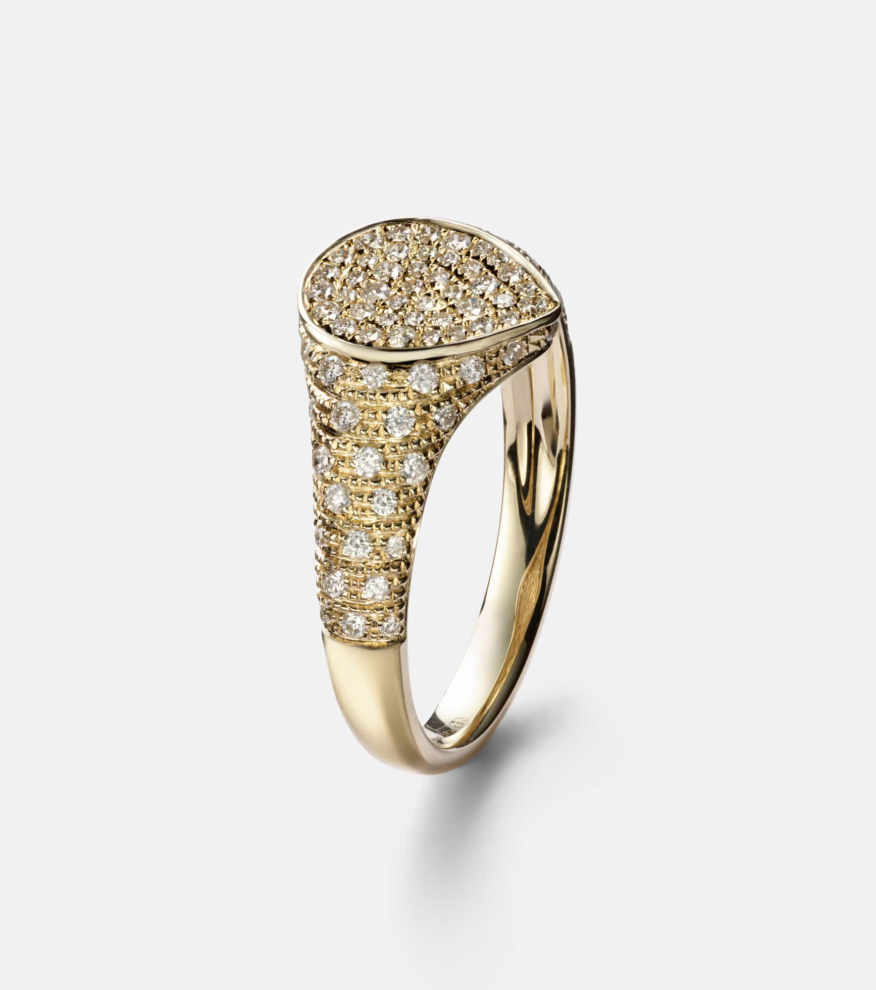 Mini 9kt gold ring with diamonds - 4