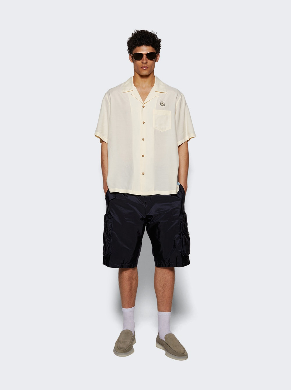 X Mercedes-benz By Nigo Satin Short Sleeve Shirt Cream - 4