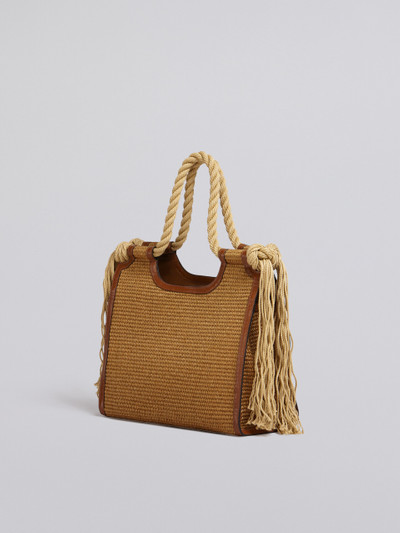 Marni EAST-WEST MATTING SHOPPING BAG WITH FRAYED ROPE HANDLES outlook