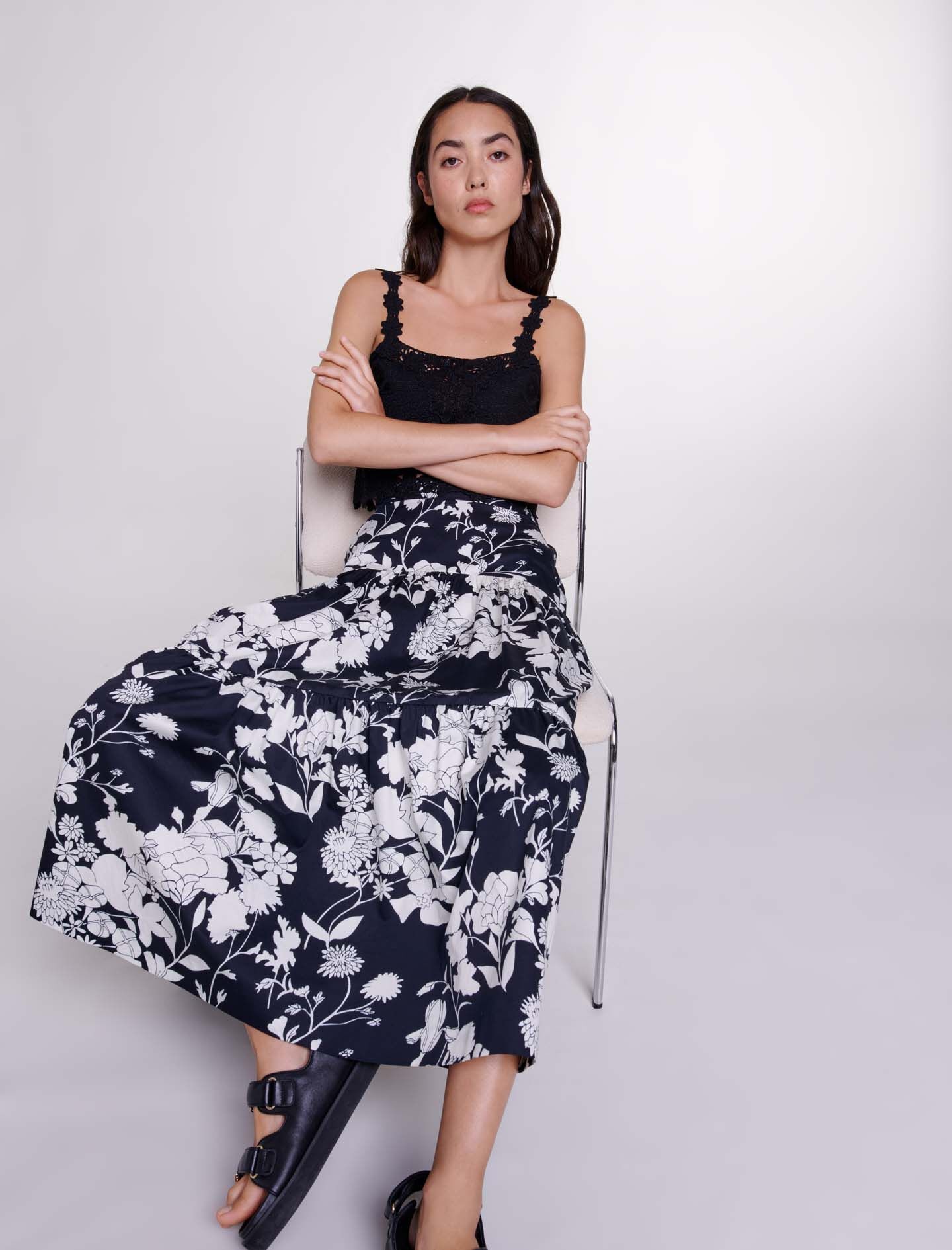 Floral print maxi skirt - 6