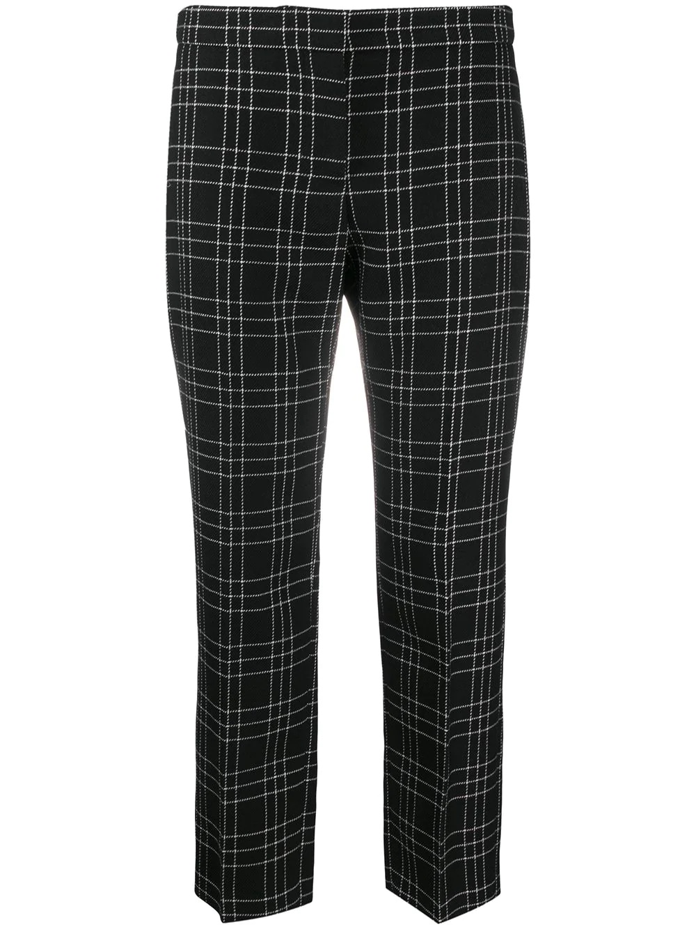 check-pattern tailored trousers - 1