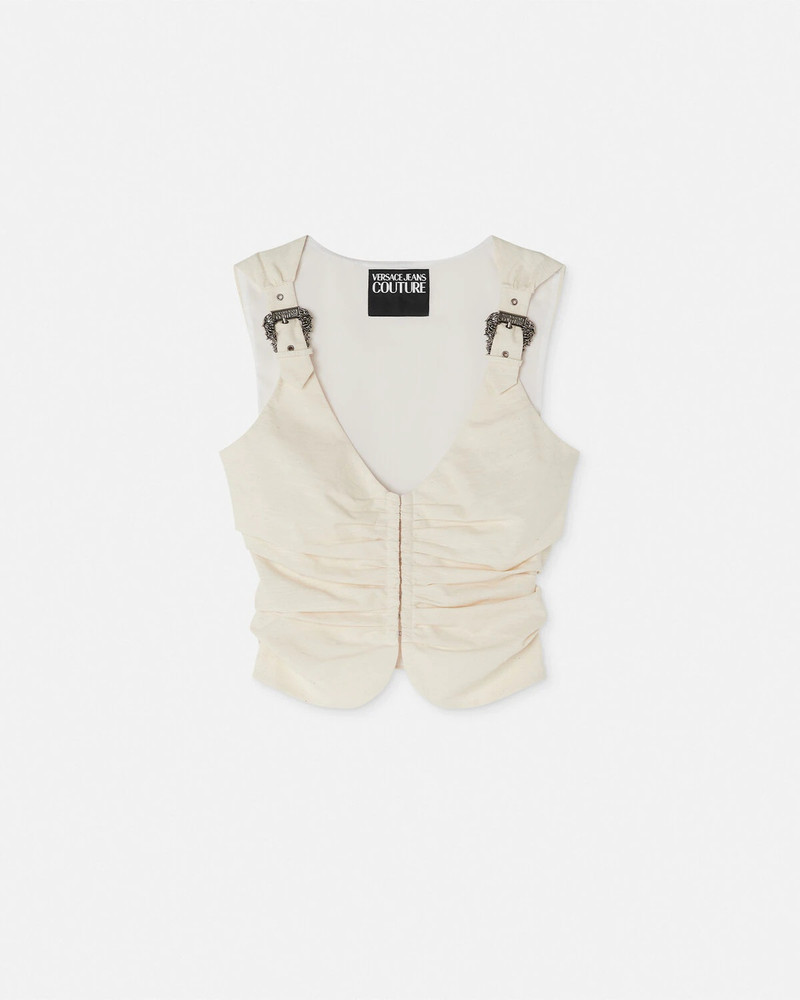 Baroque Buckle Ruched Vest 1