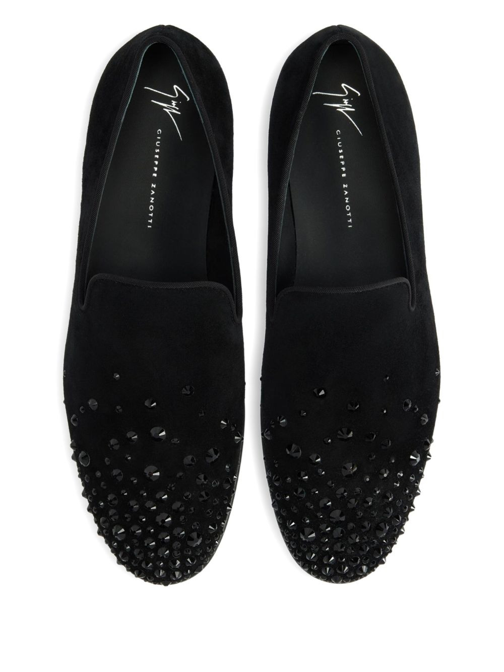 crystal-embellished loafers - 3