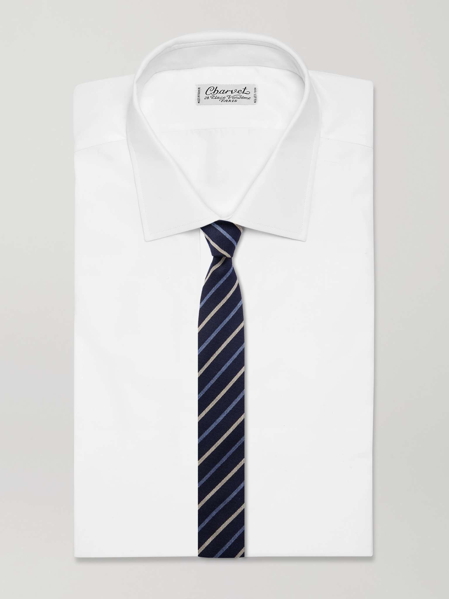 8cm Striped Wool and Silk-Blend Tie - 2