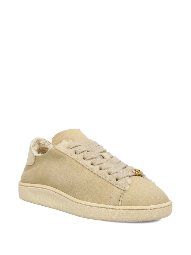Valentino logo-appliqué suede sneakers outlook