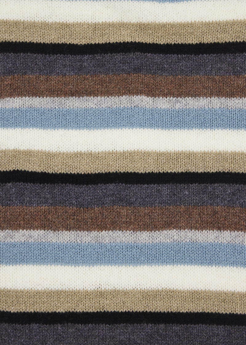 Black and Blue 'Seasonal Stripe' Beanie and Scarf 5