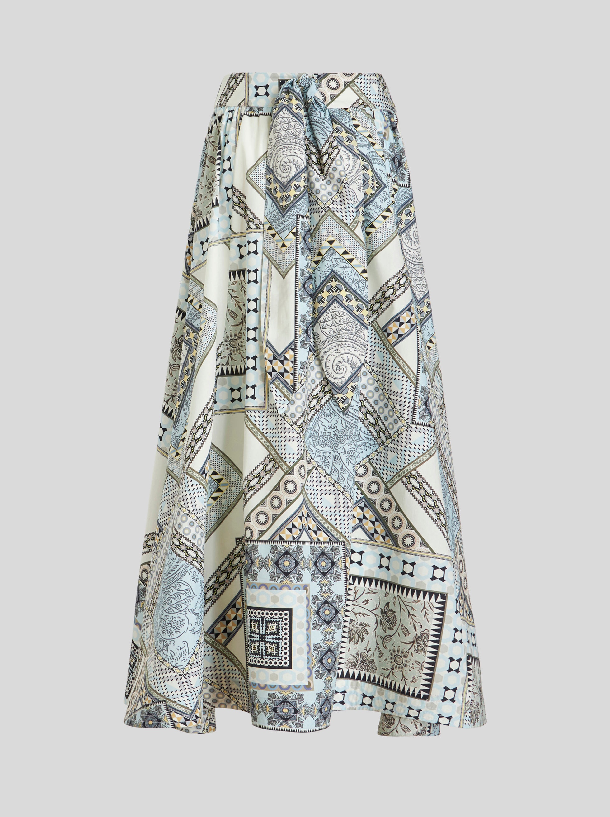 COTTON SKIRT WITH PATCHWORK PATTERN - 5