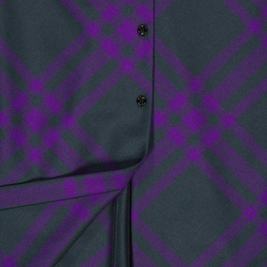 Burberry Long Sleeved Checked Wool Shirt Dress - 2