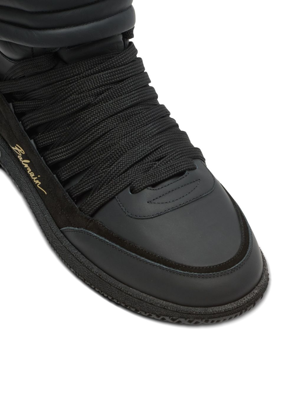 leather-panelled trainers - 5