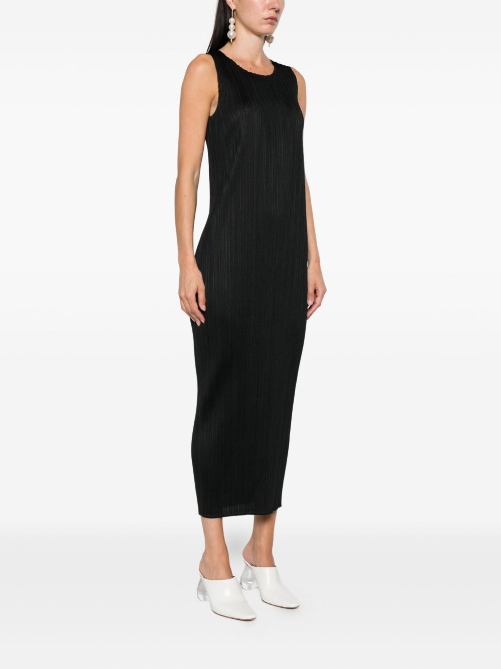 pleated sleeveless midi dress - 3