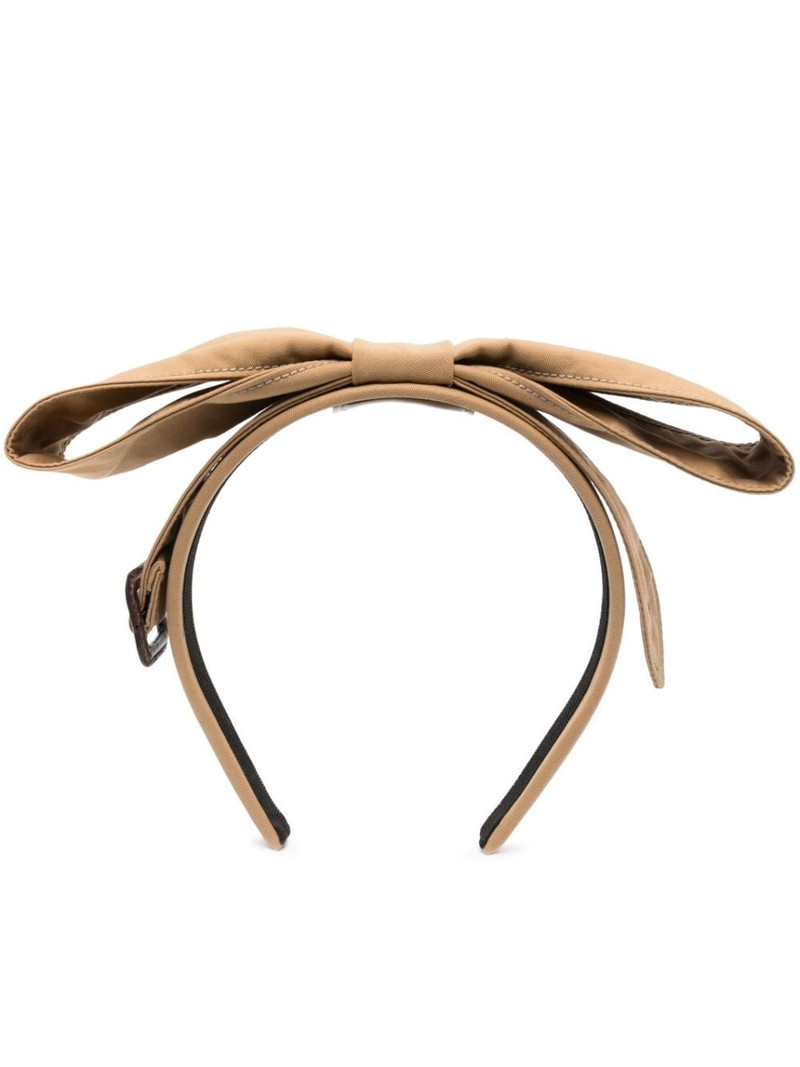 buckle-detail oversized bow headband 1