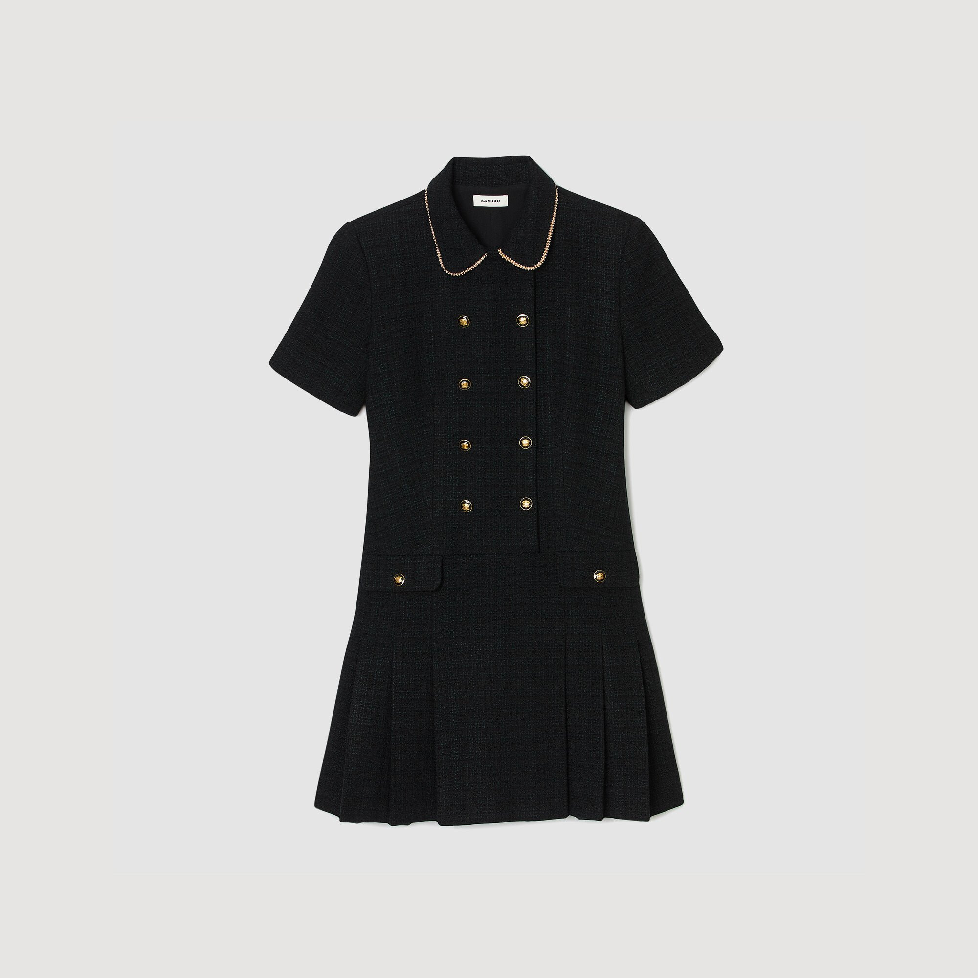 MINI BUTTONED TWEED DRESS - 6
