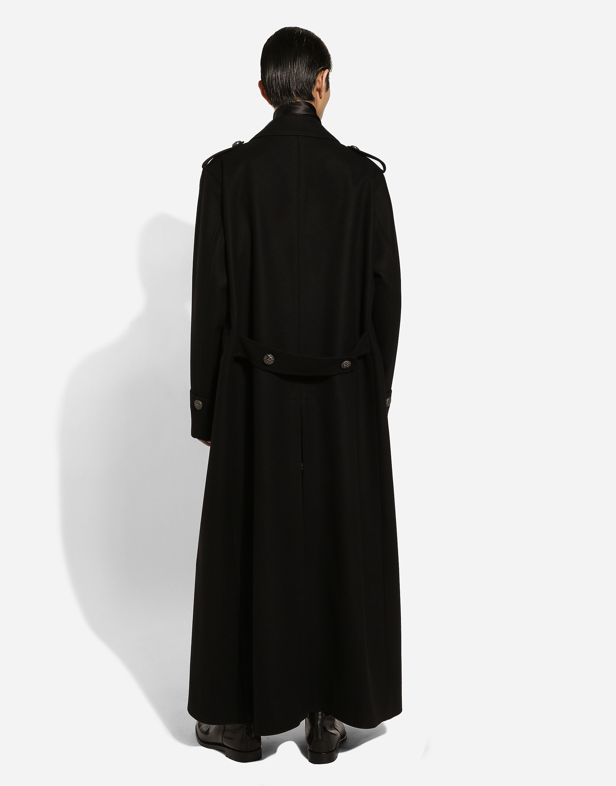 Long wool military-style coat - 3