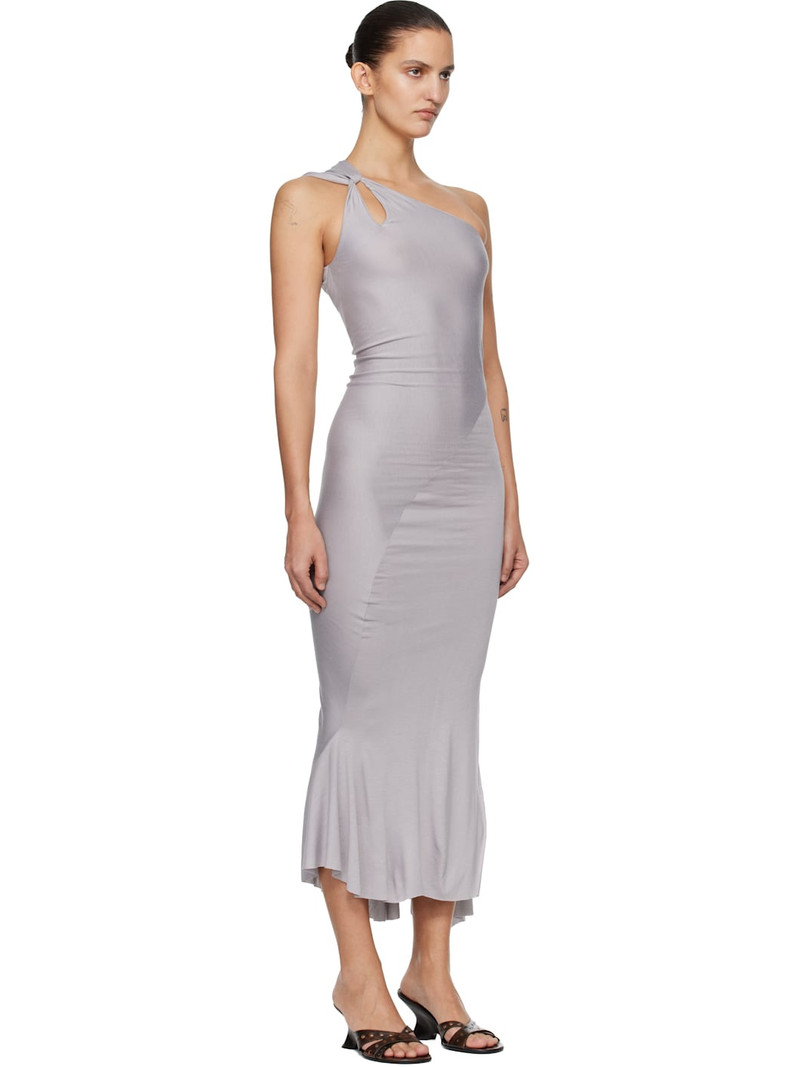 Gray Jersey Fishtail Midi Dress 2