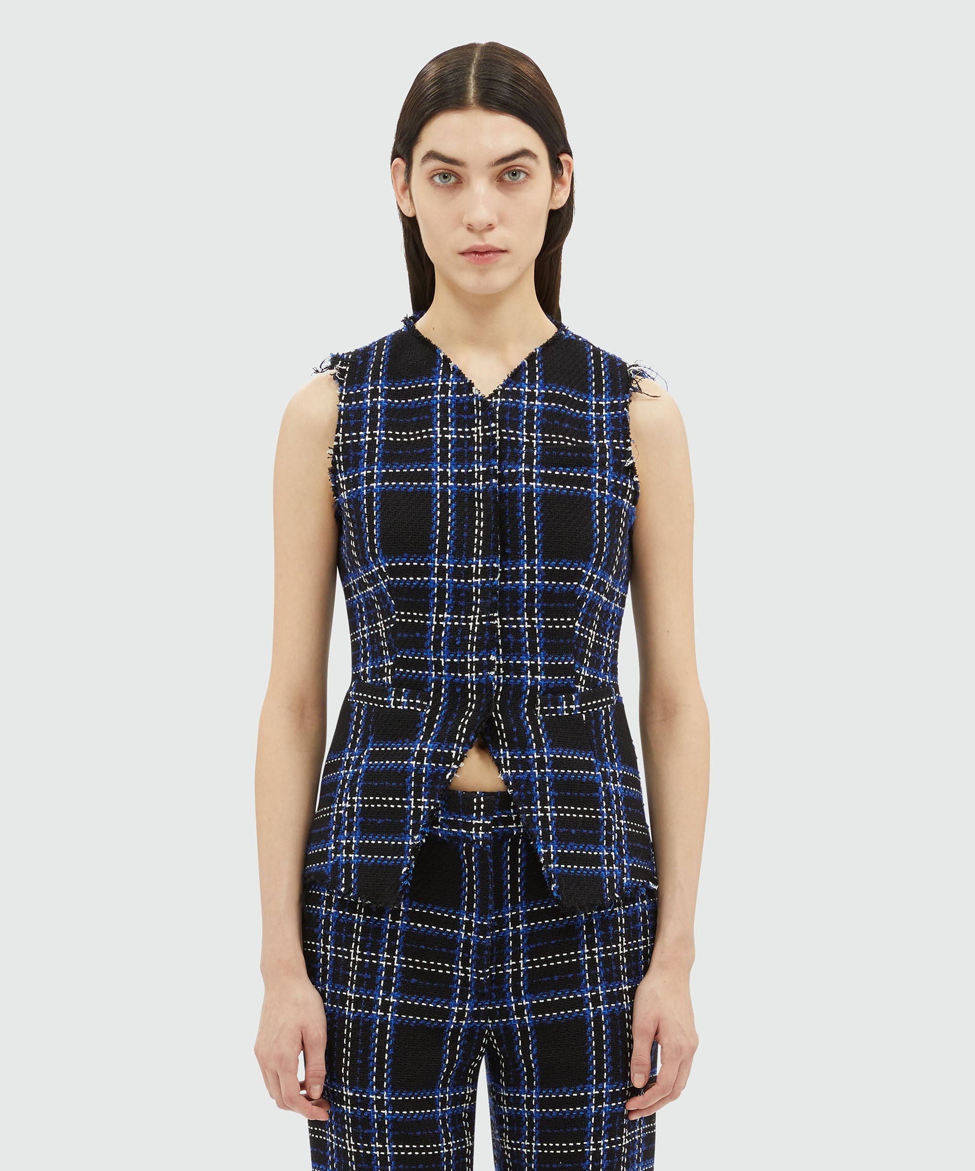 Tweed maxi-check vest - 2