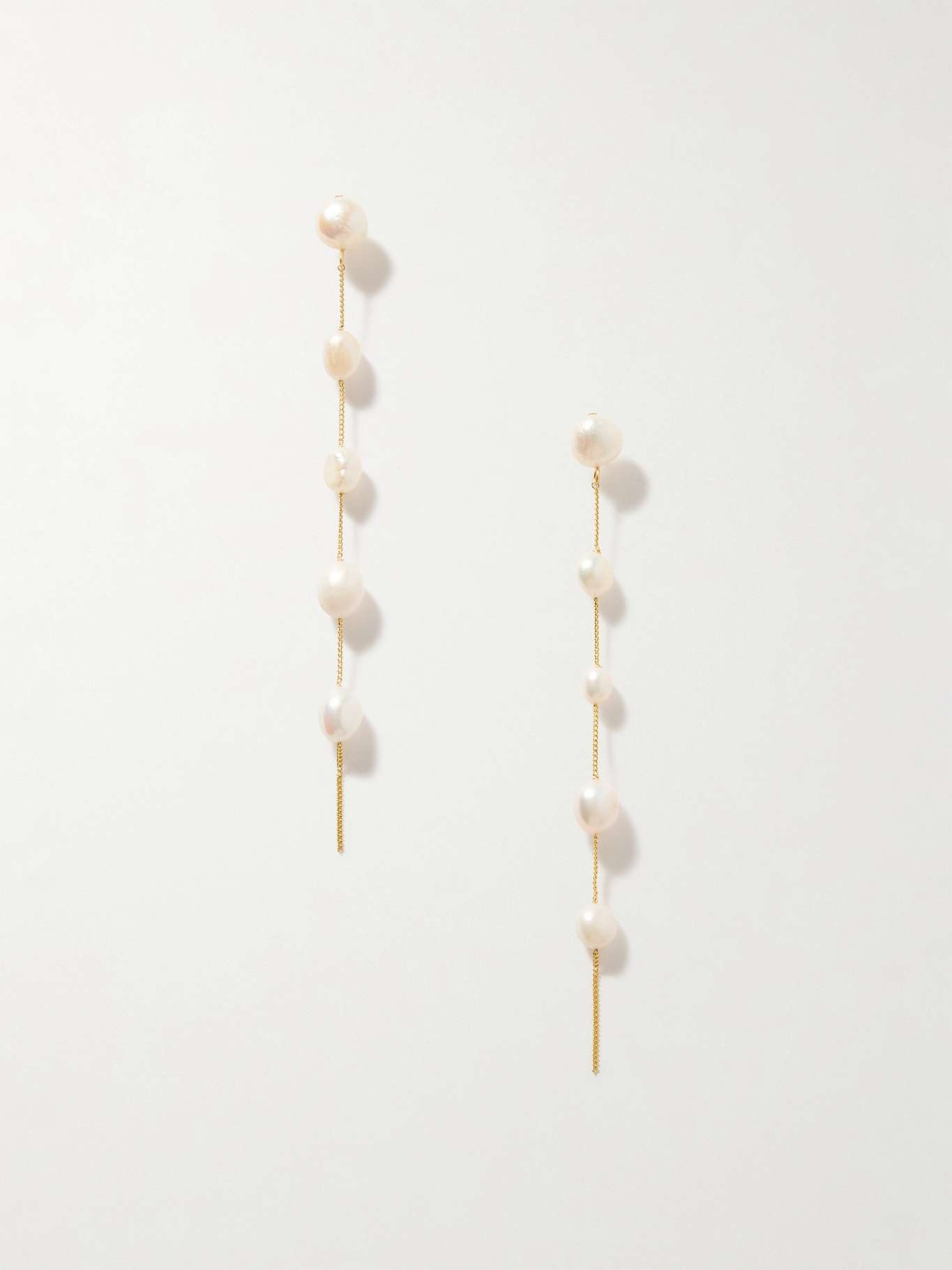 Atum gold-tone pearl earrings - 1