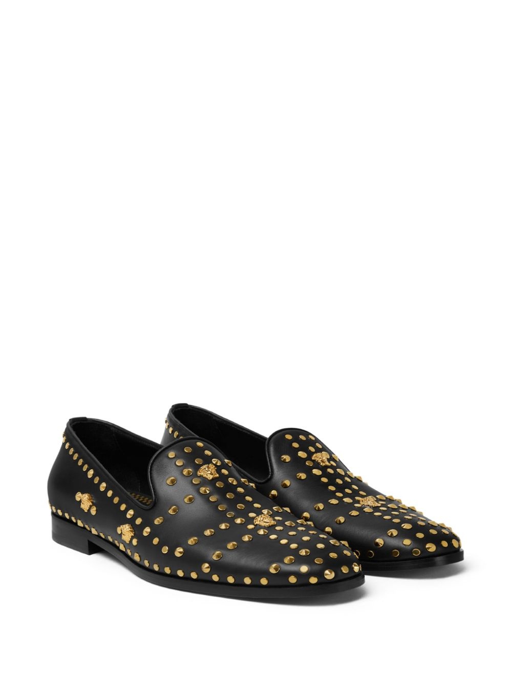 studded leather loafers - 2
