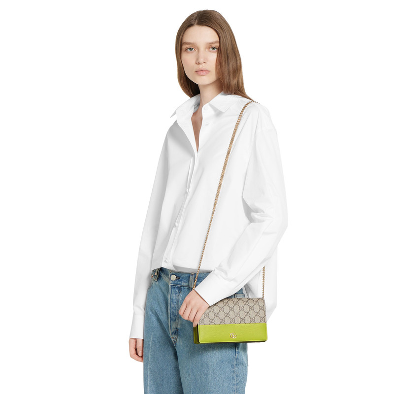 GG Marmont bi-color wallet on chain 3