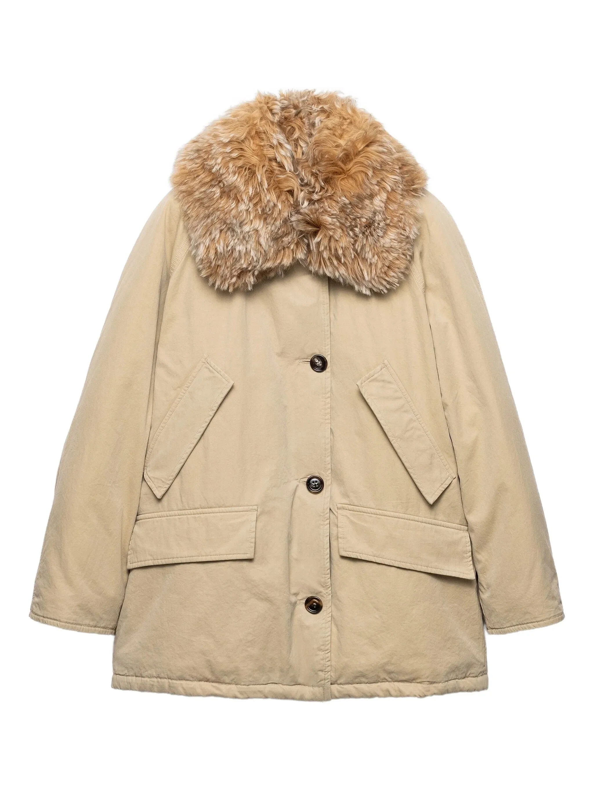shearling-collar jacket - 1