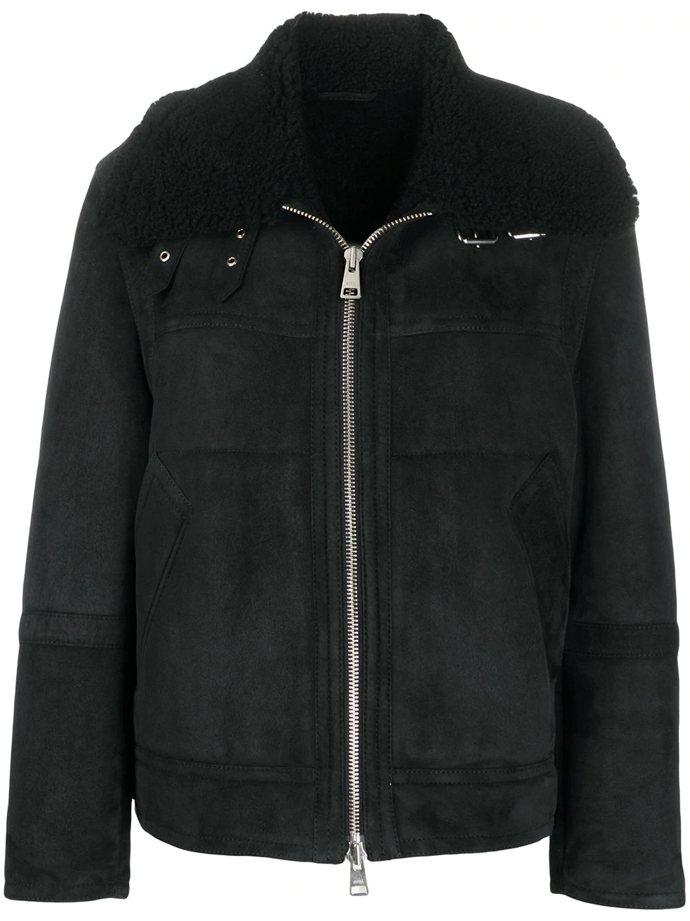 shearling zipped jacket - 1