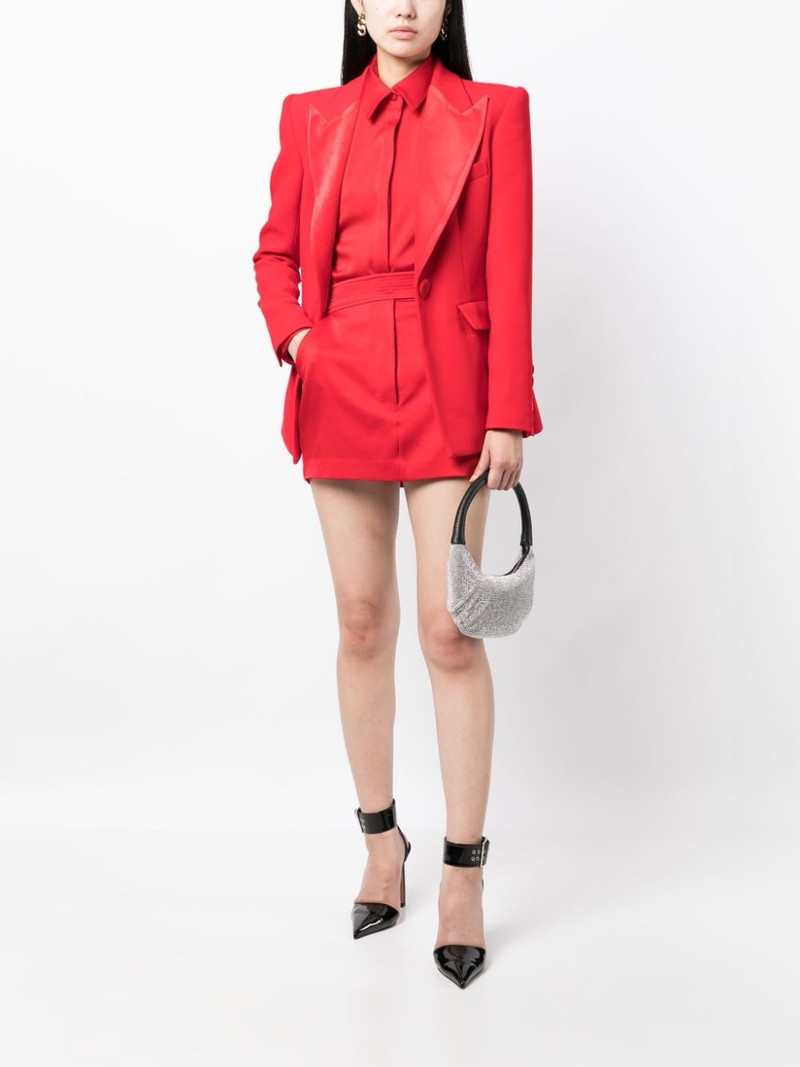ALEX PERRY high-waisted satin-finish skirt outlook