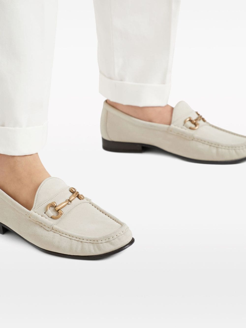 decorative-buckle leather shoes - 5