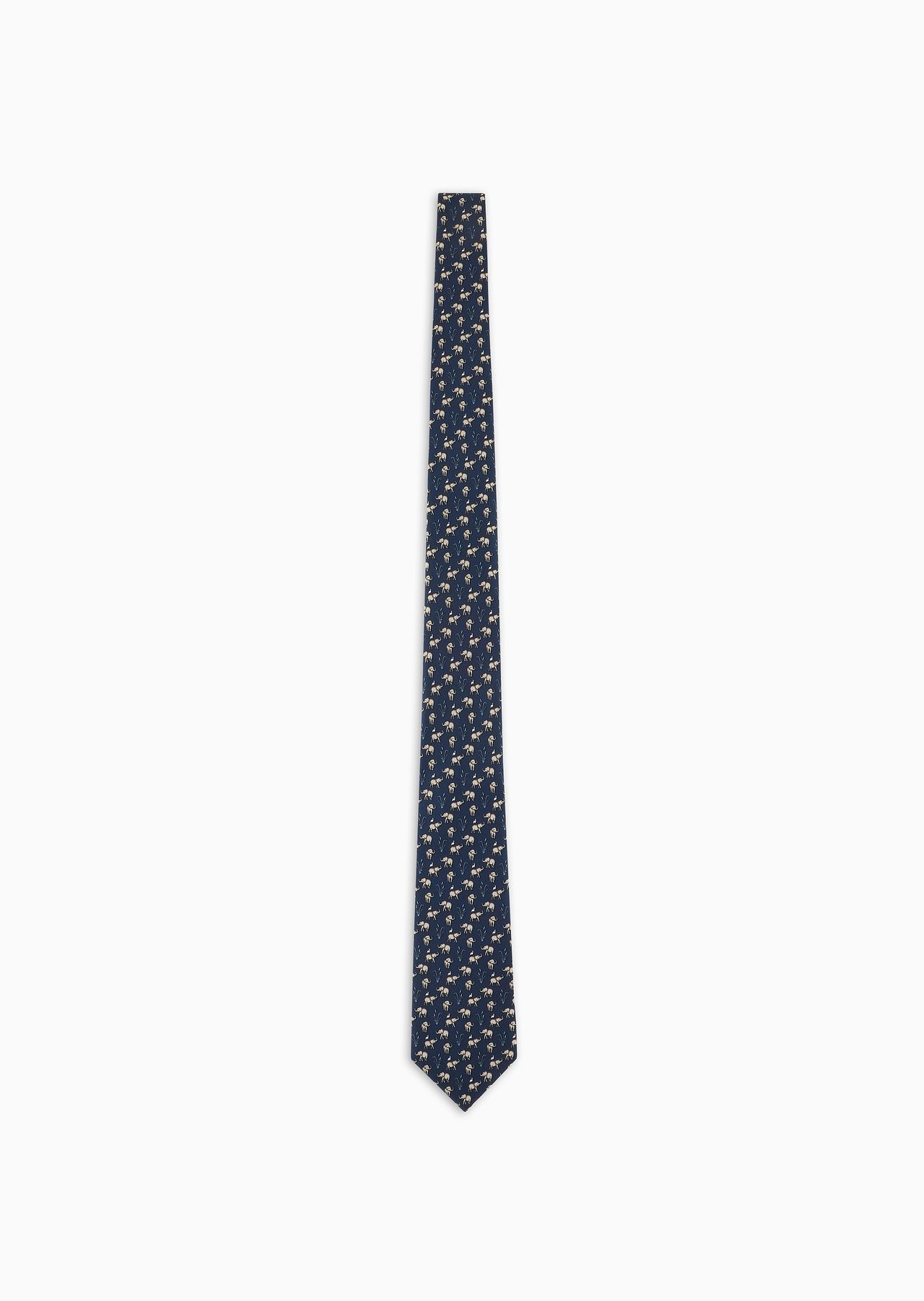 ASV silk tie with elephant print - 1