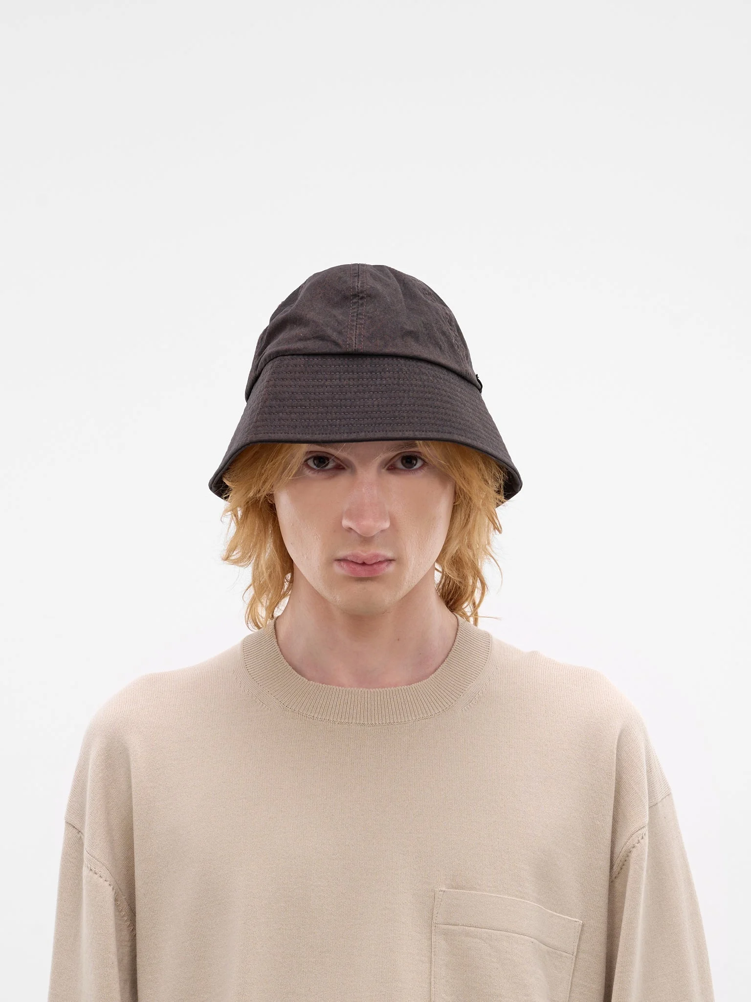 Brown Nylon Logo Bucket Hat - 1