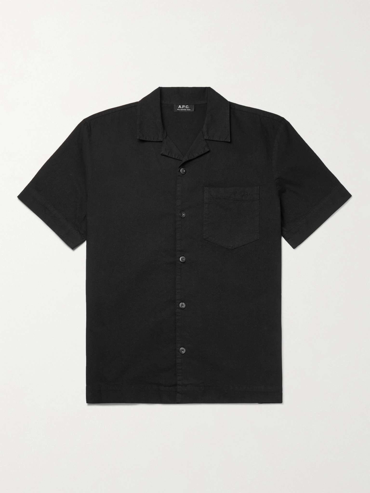 Camp-Collar Cotton Shirt - 1